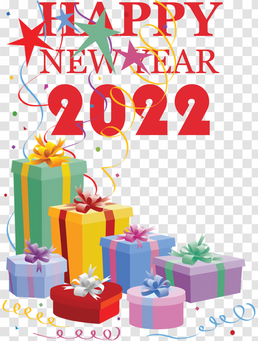 Happy New Year 2022 Gift Boxes Wishes Transparent PNG