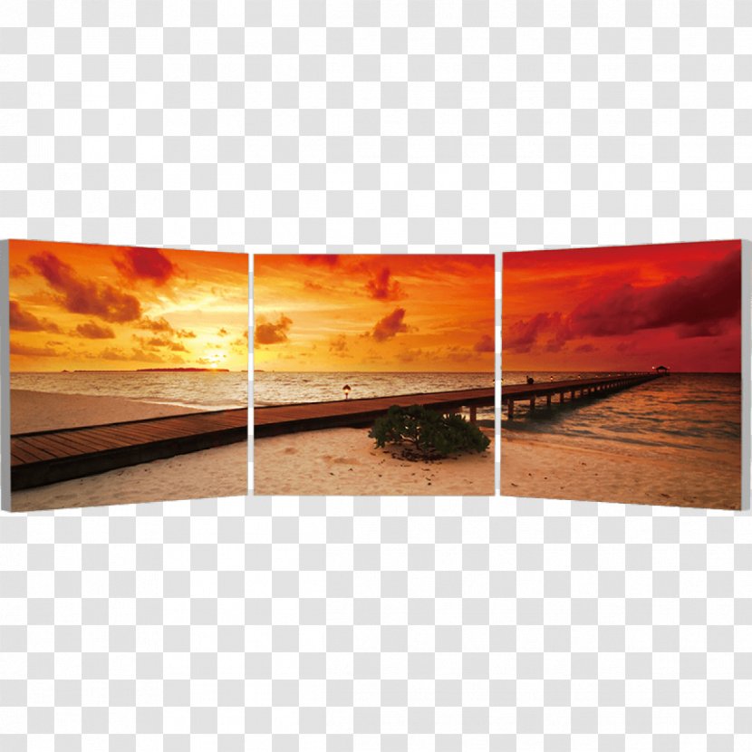 Triptych Photography Picture Frames Canvas Painting - Sky - Sunset Beach Transparent PNG