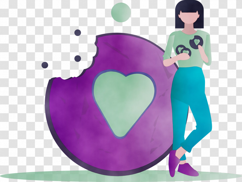 Purple Violet Cartoon Heart Animation Transparent PNG