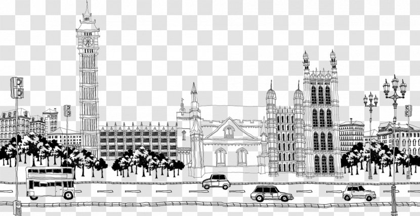 Drawing Architecture Illustration - City Streets Transparent PNG