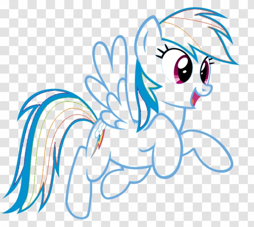 Pony Rainbow Dash Line Art Drawing - Frame Transparent PNG