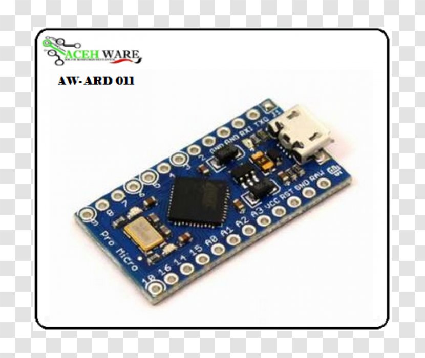 Arduino Micro Microcontroller Electronics ATmega328 - Flash Memory - Leonardo Transparent PNG