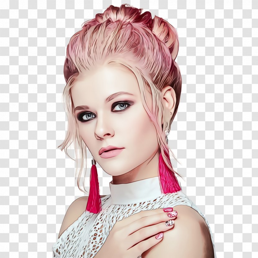 Hair Hairstyle Face Pink Eyebrow - Lip - Chin Transparent PNG