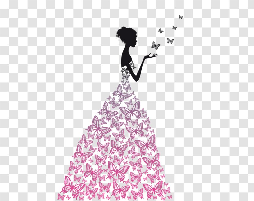 Stock Photography Illustration Wedding Dress Clip Art - Clothing - Butterfly Beauty Transparent PNG