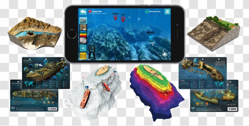 Ocean Maps GmbH Underwater Geographic Information System Visualization - Technology - Map Transparent PNG