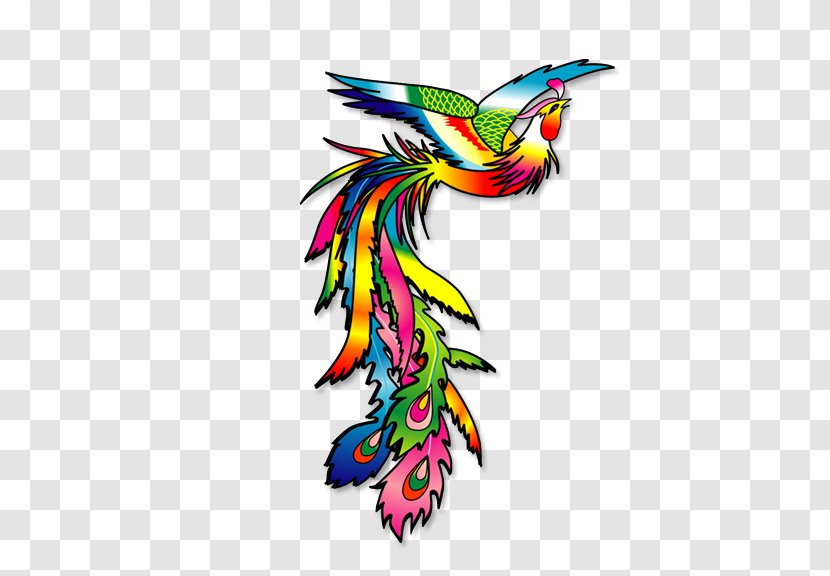 Bird Fenghuang U767eu9ce5u671du9cf3 Clip Art - Drawing - Multicolored Phoenix Transparent PNG