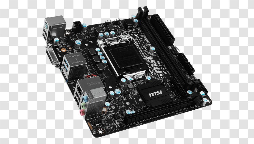 Intel LGA 1151 Motherboard Mini-ITX MSI H110I PRO Transparent PNG