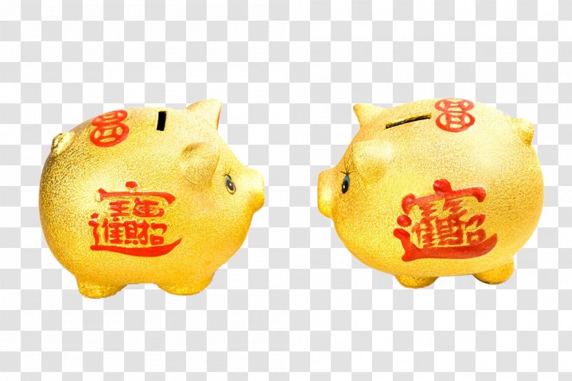 Domestic Pig Piggy Bank Designer - Golden HQ Pictures Transparent PNG