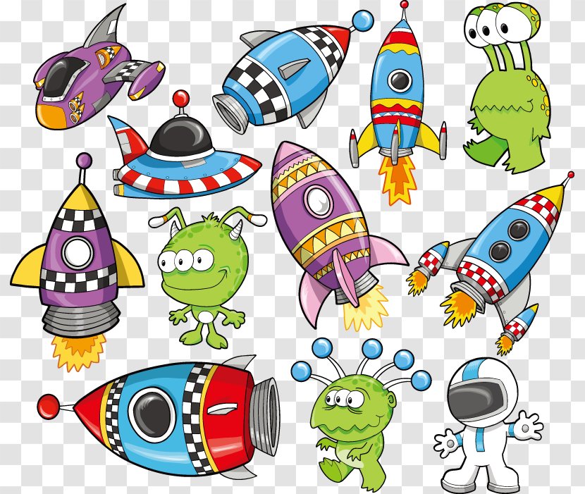 Outer Space Royalty-free Spacecraft Clip Art - Stock Photography - Lovely Hand-painted Illustration Of Children Transparent PNG