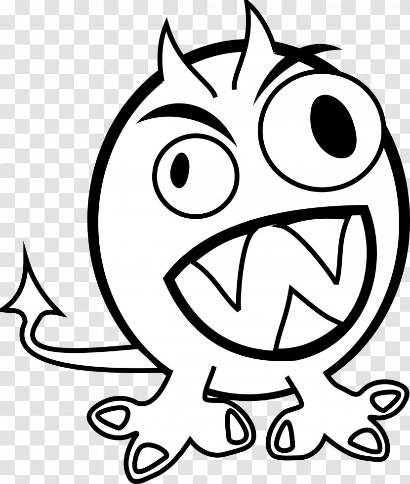 Monster Black And White Clip Art - Monsters Inc - Mean Cliparts Transparent PNG