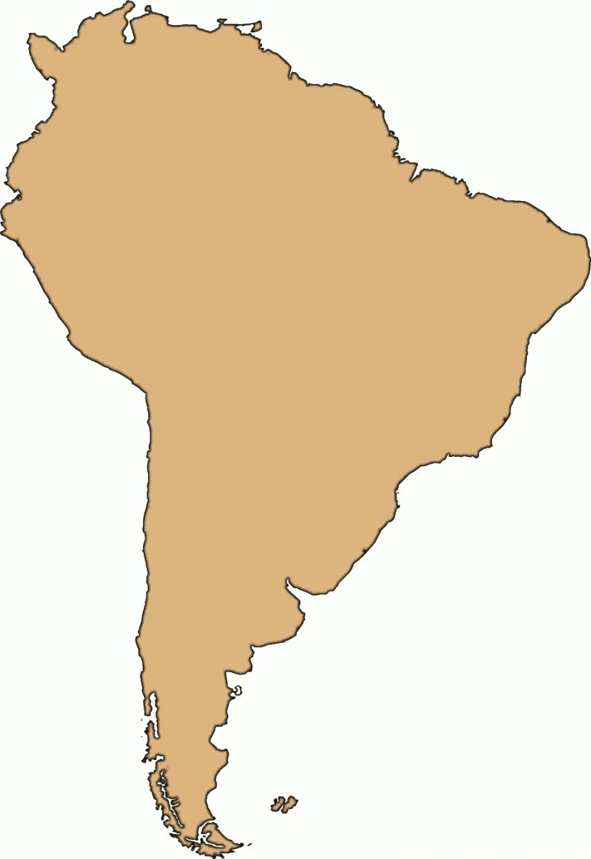 United States South America Blank Map Clip Art - Cliparts Transparent PNG