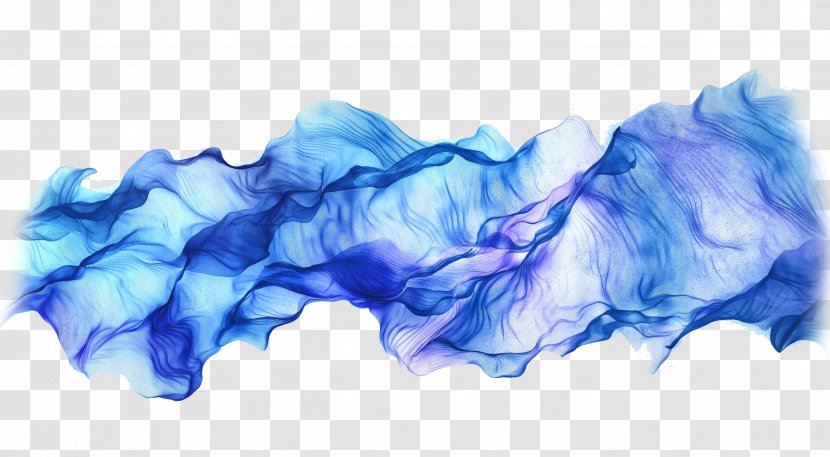 Scarf 4K Resolution High-definition Video Wallpaper - High Definition Television - Blue Water-color Ink Element Transparent PNG