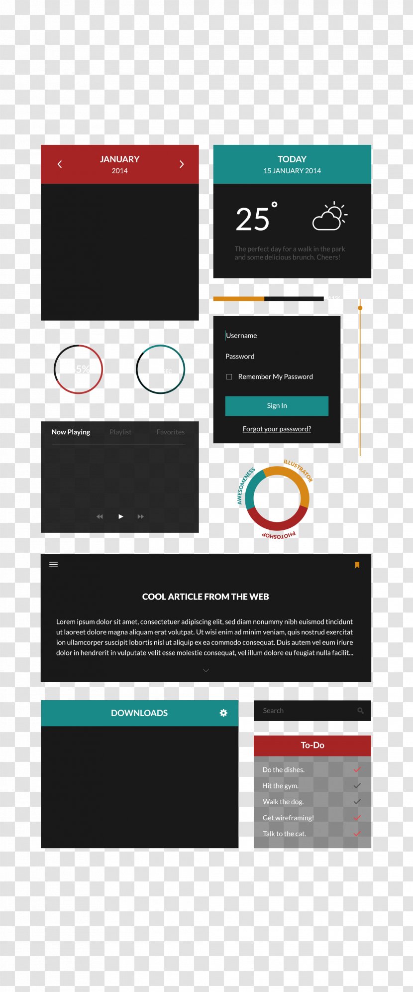 Black And White Mobile Phone UI Interface - Widget - Product Transparent PNG