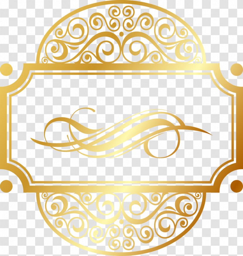 Euclidean Vector - Text - Golden Flower Frame Transparent PNG