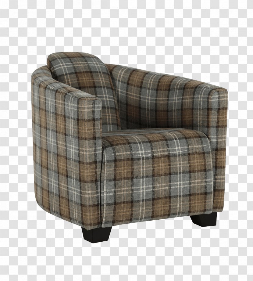 Club Chair Furniture Tartan Transparent PNG