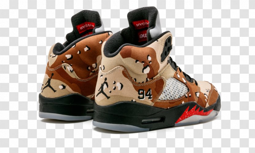 Sports Shoes Air Jordan 5 Retro Supreme 824371 Nike - Athletic Shoe Transparent PNG