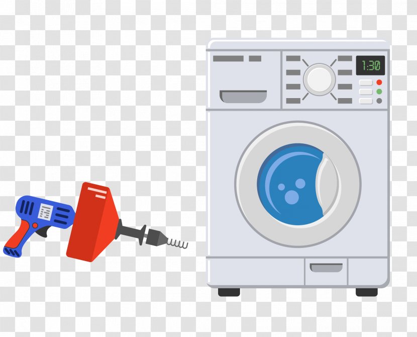 Washing Machine Laundry Plumbing - Tool - Vector Cartoon Intelligent Flat Drum Transparent PNG