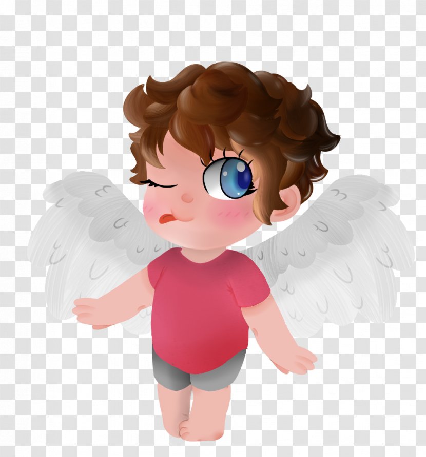 Ear Cartoon Cheek Figurine - Watercolor - Angel Boy Transparent PNG