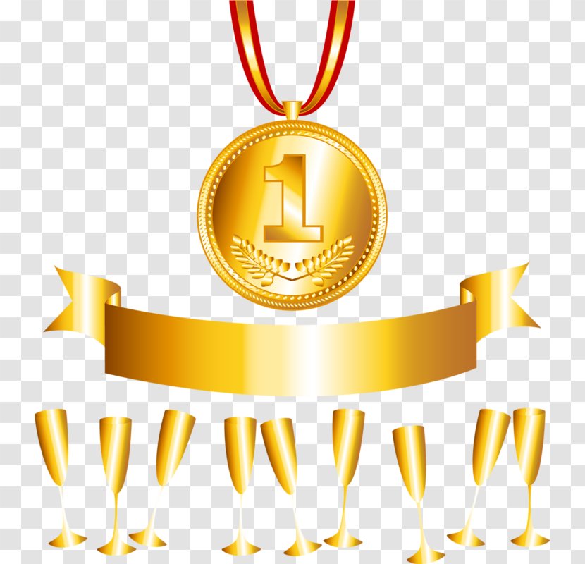 Gold Medal Award Clip Art - Symbol - Ribbon Transparent PNG