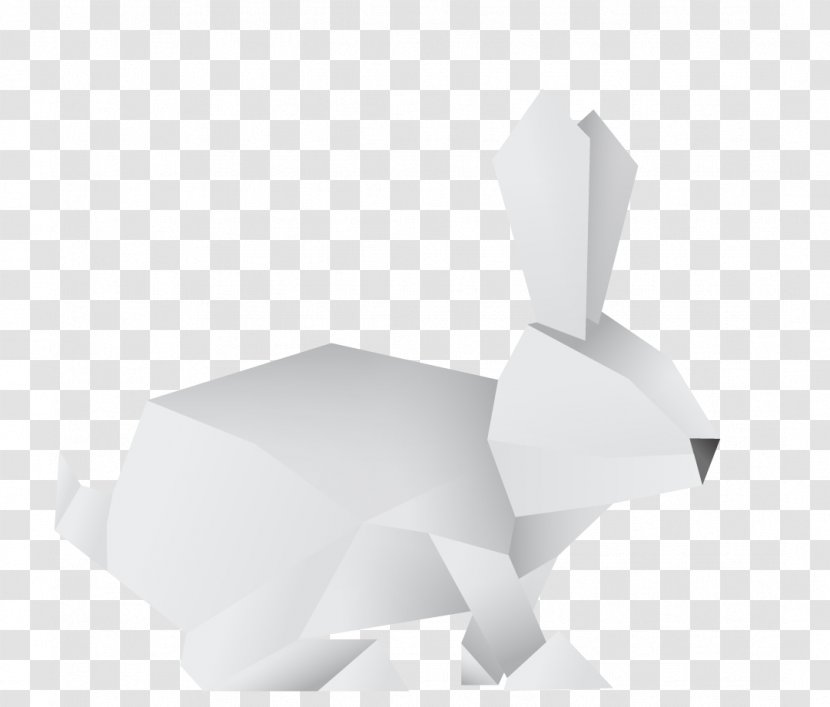 White Rabbit Origami European - Cute Bunny Element Vector Material Transparent PNG