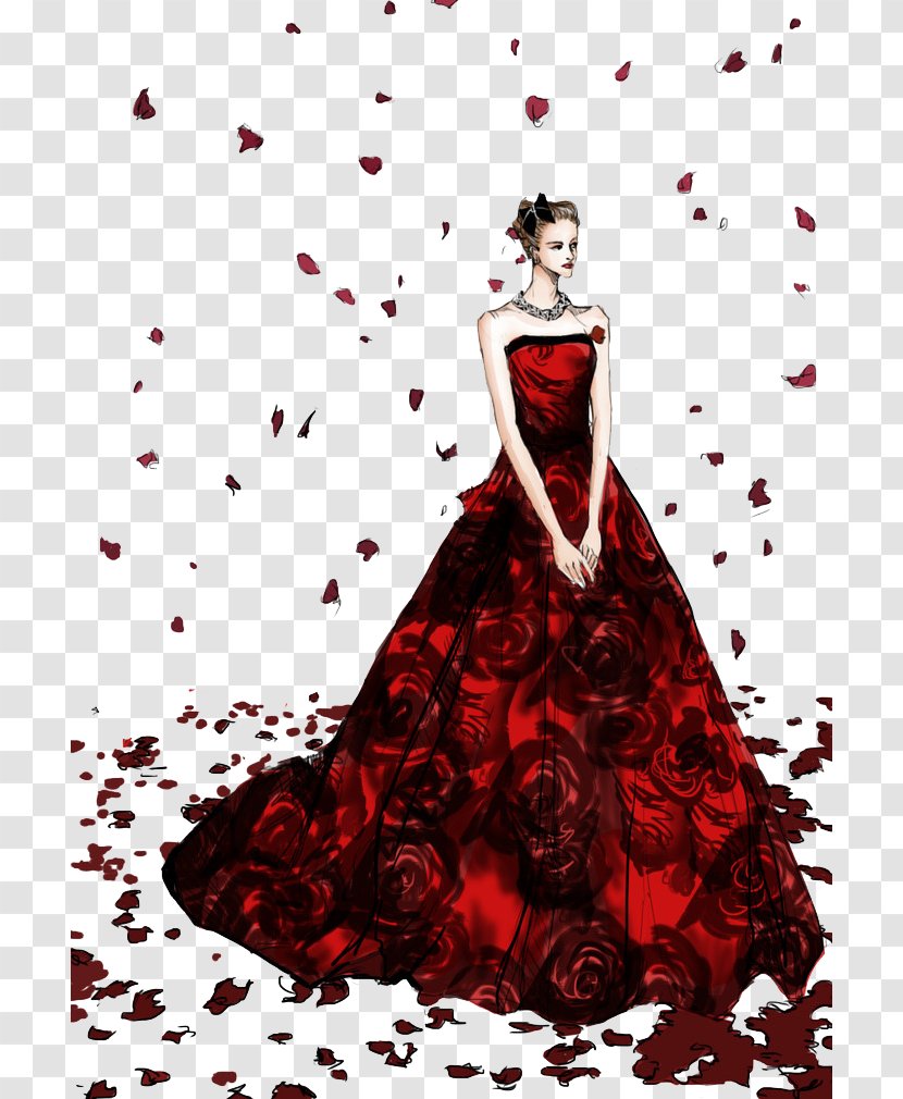 Designer Formal Wear Illustration - Tree - Beautiful Wedding Dress Design Transparent PNG