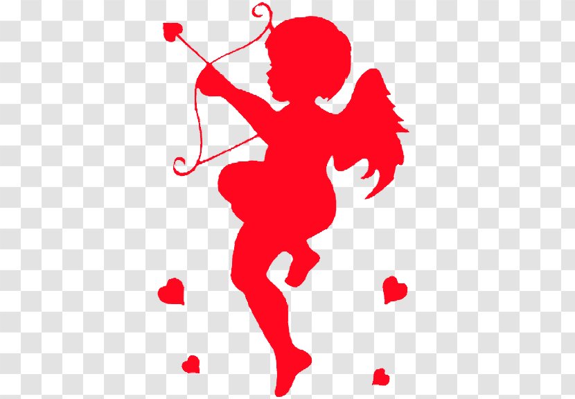 Stencil Silhouette Cupid Love - Heart Transparent PNG