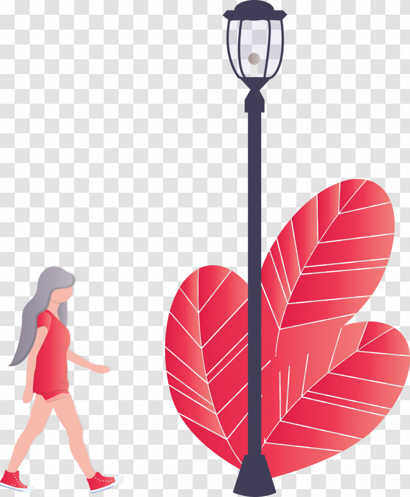 Street Light Girl Transparent PNG