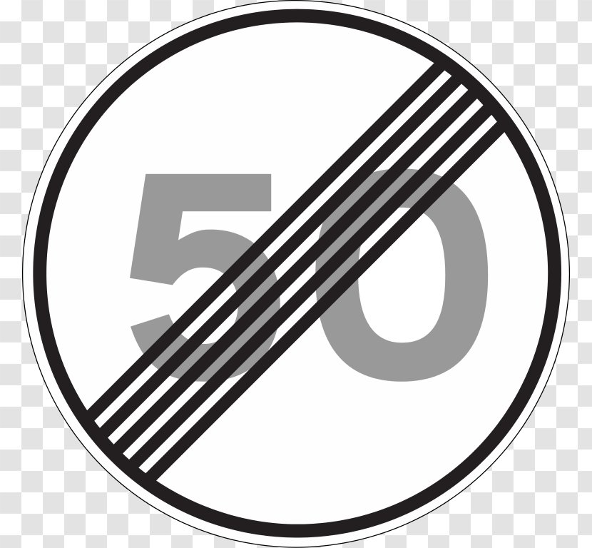 Prohibitory Traffic Sign Advisory Speed Limit - Line Art Transparent PNG