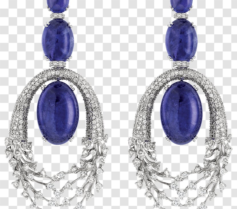 Earring Sapphire Jewellery Tanzanite Hueb - Diamond Transparent PNG