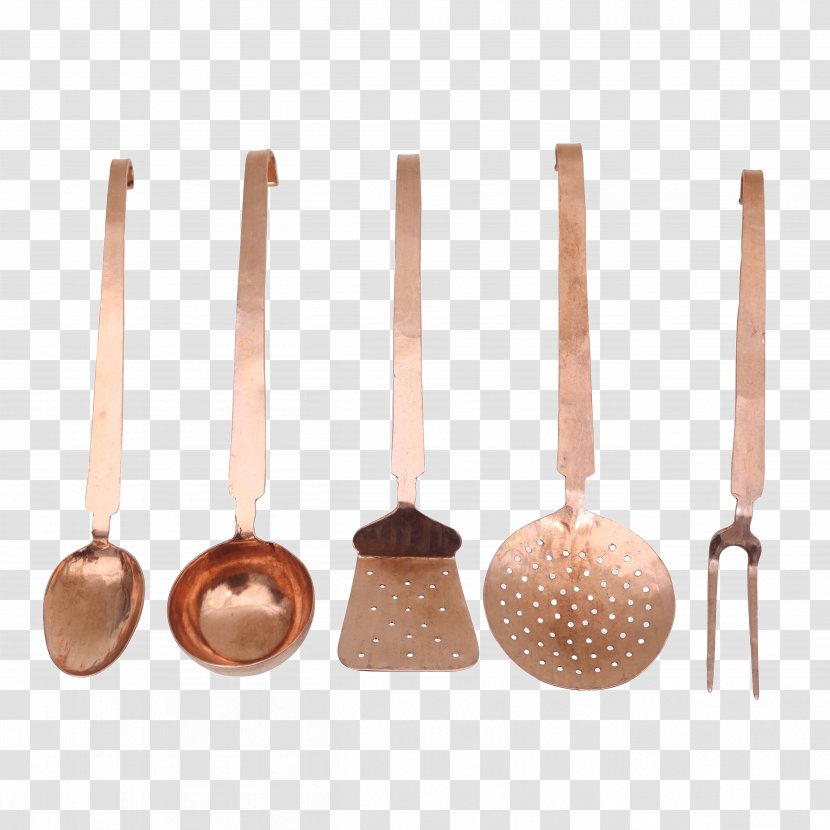 Kitchen Utensil Wooden Spoon Cutlery - Copper - Ladle Transparent PNG