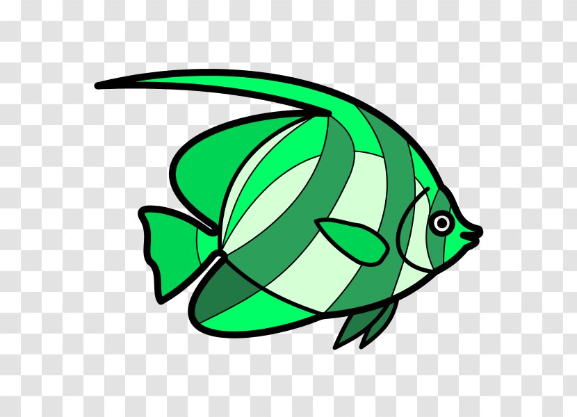 Green Line Art Leaf Clip - Fish Transparent PNG