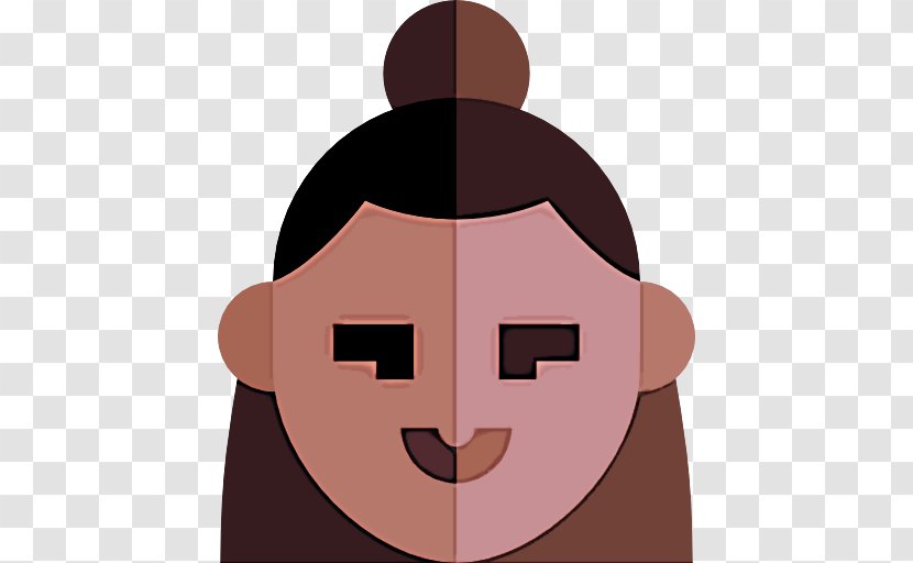 Cartoon Facial Expression Head Nose Brown - Cheek Transparent PNG