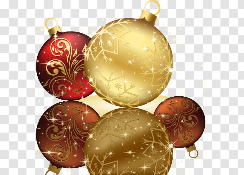 Christmas Tree Santa Claus Holiday Wallpaper - Golden Red Pattern Ball Transparent PNG