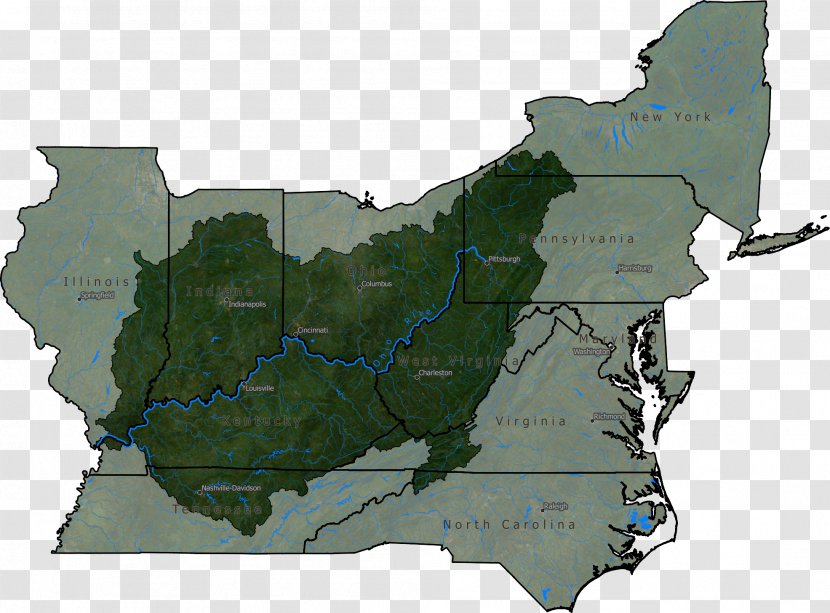Valley Ohio River Missouri Pennsylvania Louisville - United States - Map Transparent PNG