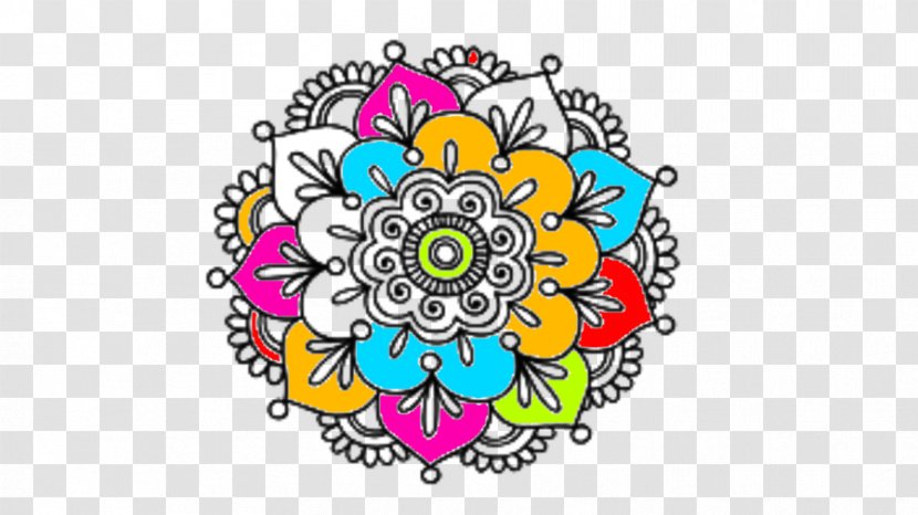 Mandala Coloring Book Tattoo Drawing Mehndi - Wall Decal - Flor Transparent PNG