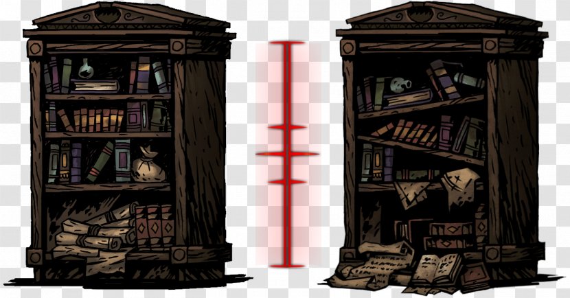 Darkest Dungeon Bookcase Crawl Video Game - Ruins - Bookshelf Transparent PNG