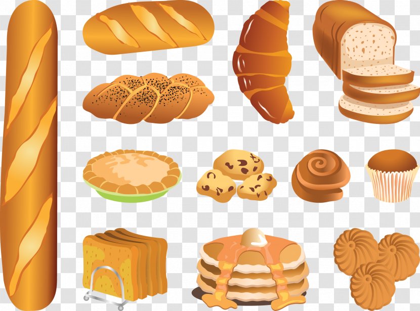 Bakery Bread Pastry Clip Art - French Vector Transparent PNG