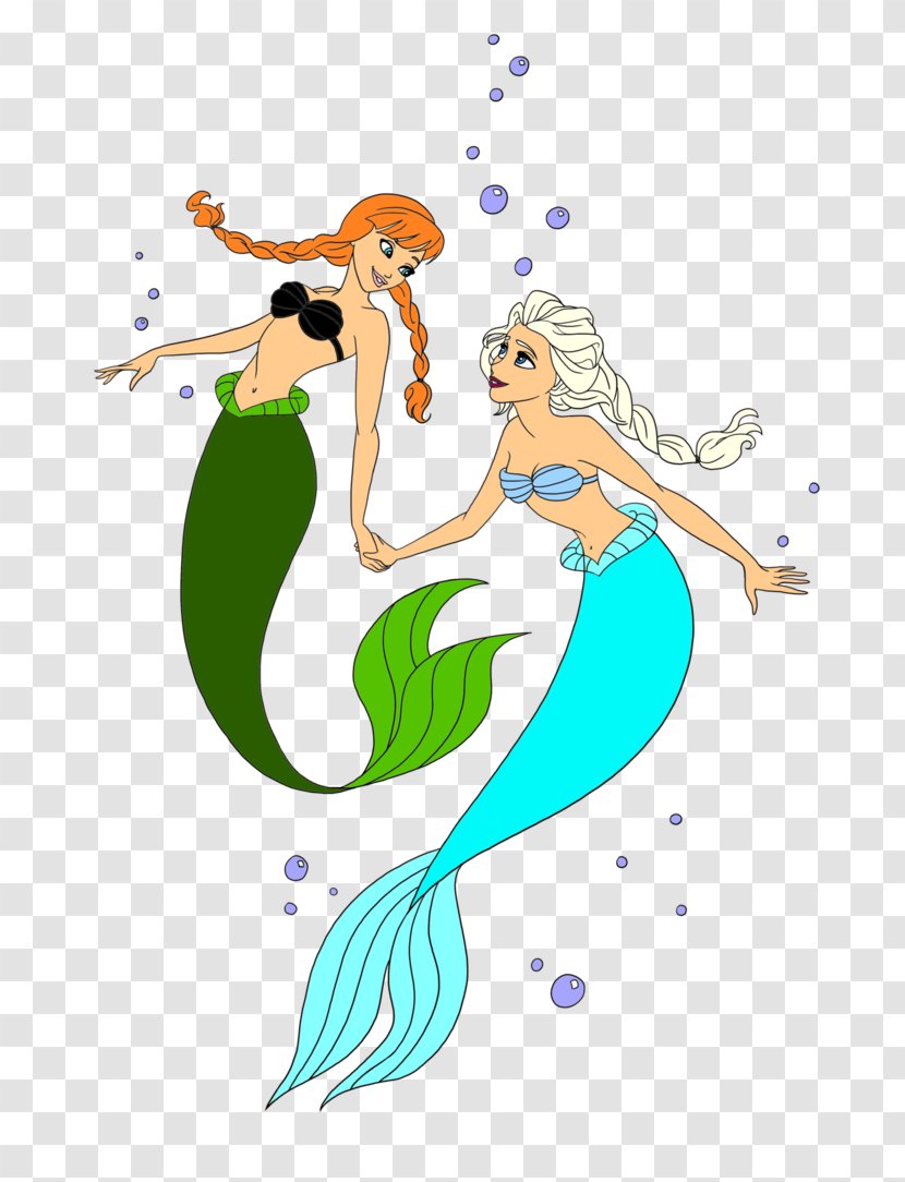 Anna Mermaid Elsa Clip Art Ariel Transparent PNG