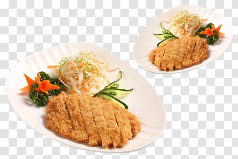 Tonkatsu Domestic Pig Vegetable Pork Deep Frying - Dish - Fried Chop With Vegetables Transparent PNG