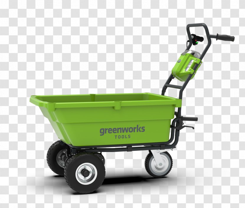 Wheelbarrow Motocarriola Greenworks G40GC 40v Garden Cart GWG40GC Gardening - Motor Vehicle - Cartatildeo Symbol Transparent PNG
