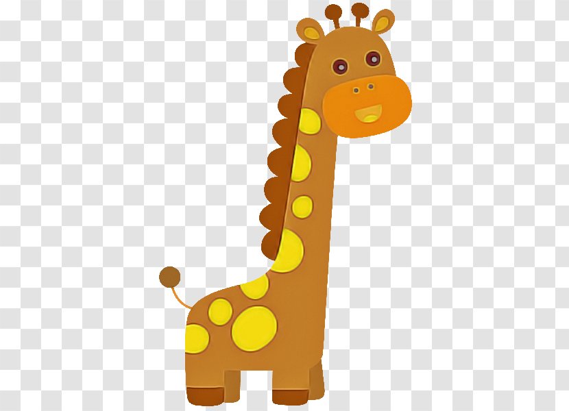 Giraffe Giraffidae Animal Figure Cartoon Yellow - Toy Transparent PNG