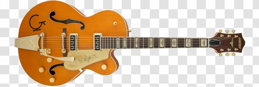 Gretsch 6120 Electric Guitar Archtop - String Instrument Accessory - Golden Stereo Transparent PNG