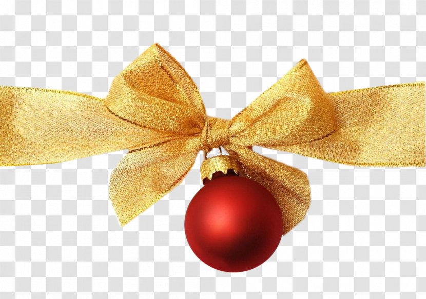 Christmas Ribbon - Ornament - Ring Tones Golden Transparent PNG