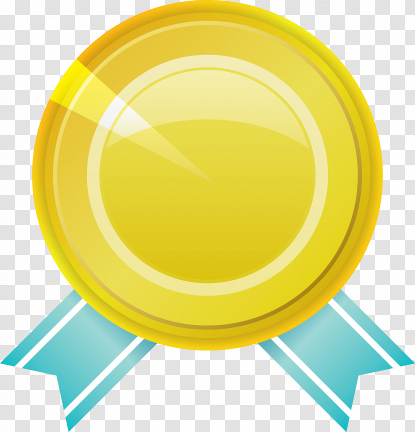 Gold Badge Ribbon Badge Blank Badge Transparent PNG