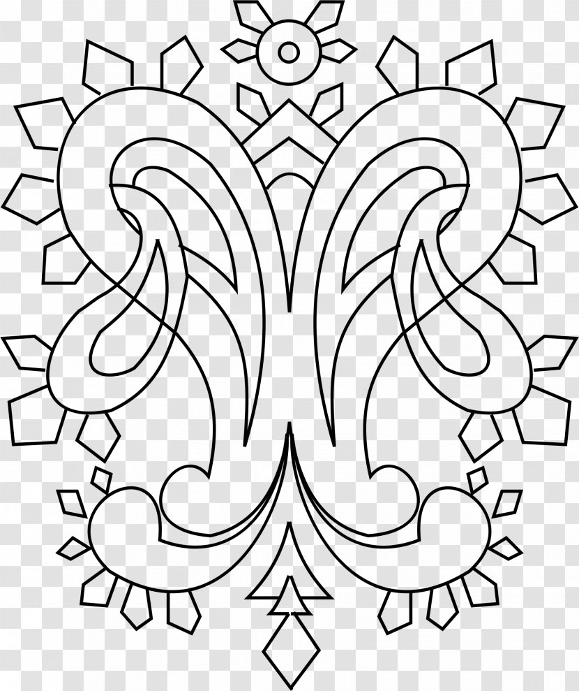 Floral Design Monochrome Drawing - Flower - Paisley Motif Transparent PNG