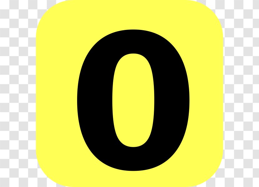 0 Number Clip Art - Yellow Transparent PNG
