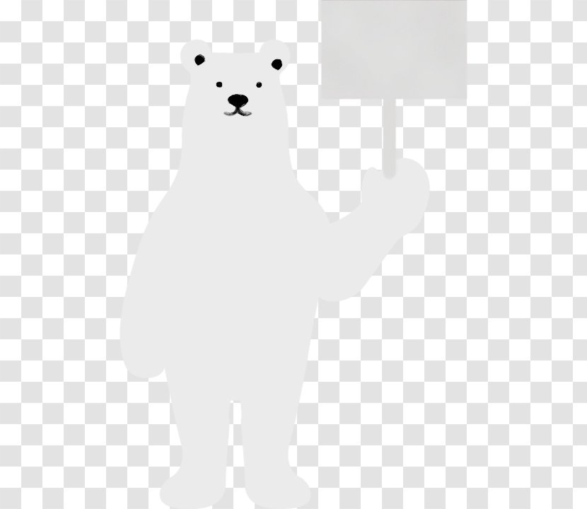 Bear White Polar Animal Figure - Watercolor Transparent PNG