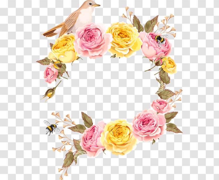 Wedding Invitation Flower Illustration - Flowering Plant - Beautiful Roses Design Vector Material Transparent PNG