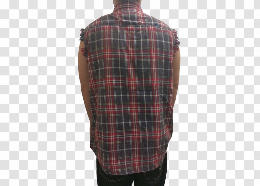 Tartan T-shirt Sleeveless Shirt Flannel - Button Transparent PNG