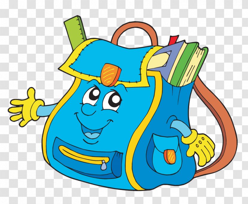 Bag School Backpack Clip Art - Royaltyfree - Cartoon Transparent PNG